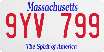 MA license plate 9YV799
