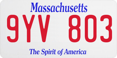MA license plate 9YV803