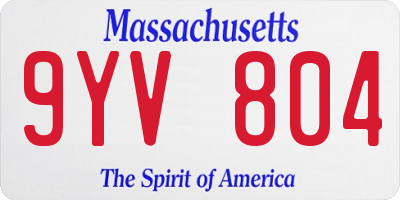 MA license plate 9YV804