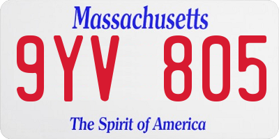 MA license plate 9YV805