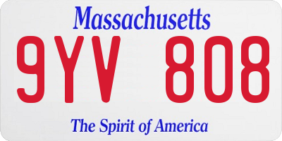 MA license plate 9YV808