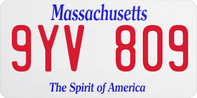 MA license plate 9YV809