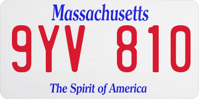 MA license plate 9YV810