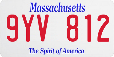 MA license plate 9YV812