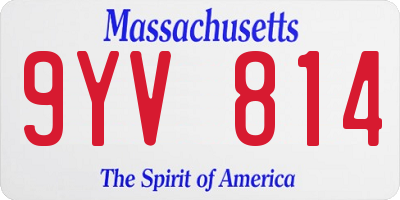 MA license plate 9YV814