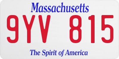 MA license plate 9YV815