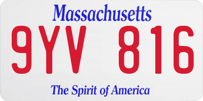 MA license plate 9YV816