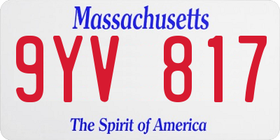 MA license plate 9YV817