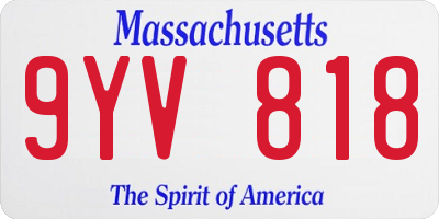 MA license plate 9YV818