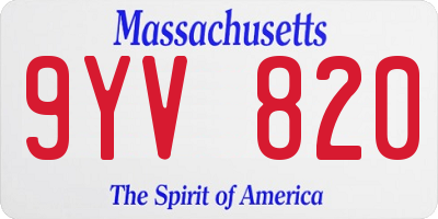MA license plate 9YV820