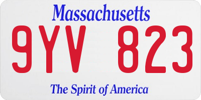 MA license plate 9YV823