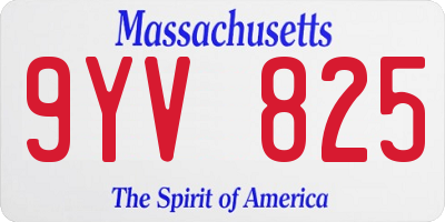 MA license plate 9YV825