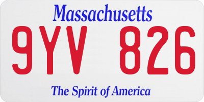 MA license plate 9YV826