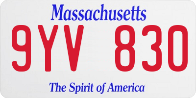 MA license plate 9YV830