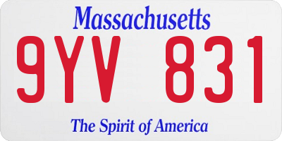 MA license plate 9YV831