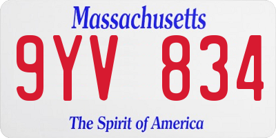 MA license plate 9YV834