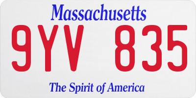 MA license plate 9YV835