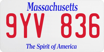 MA license plate 9YV836