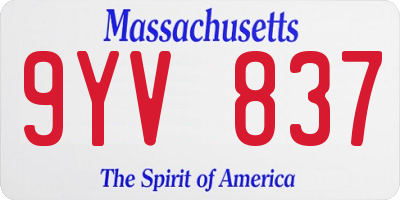 MA license plate 9YV837