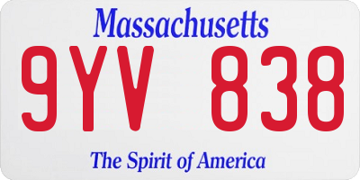 MA license plate 9YV838