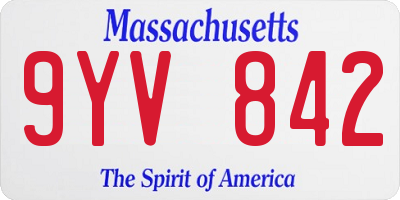 MA license plate 9YV842