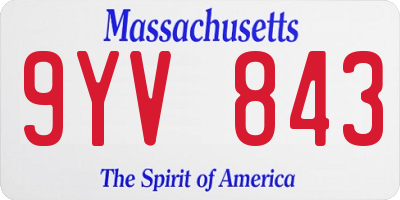 MA license plate 9YV843
