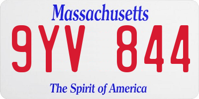 MA license plate 9YV844