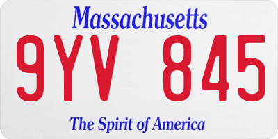 MA license plate 9YV845
