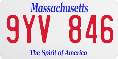 MA license plate 9YV846