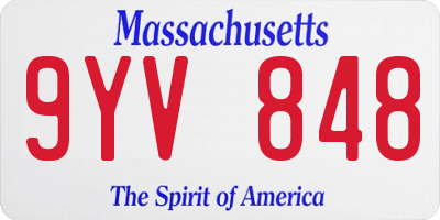 MA license plate 9YV848