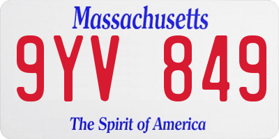 MA license plate 9YV849