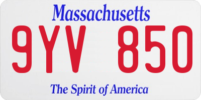 MA license plate 9YV850