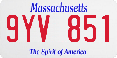 MA license plate 9YV851