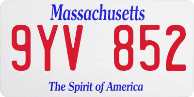 MA license plate 9YV852