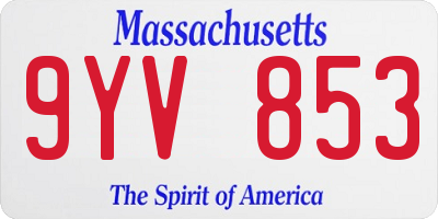 MA license plate 9YV853