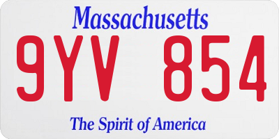 MA license plate 9YV854