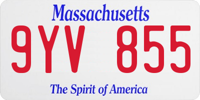 MA license plate 9YV855