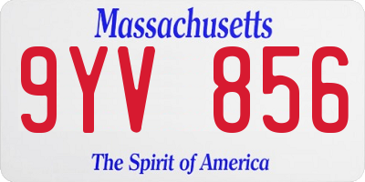 MA license plate 9YV856