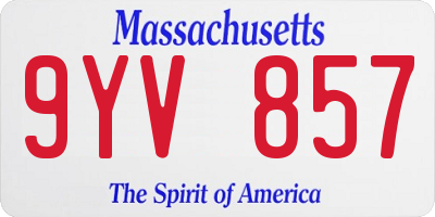 MA license plate 9YV857