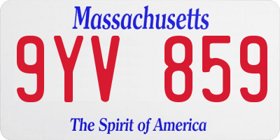 MA license plate 9YV859