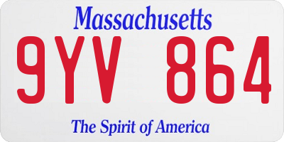 MA license plate 9YV864