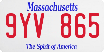 MA license plate 9YV865