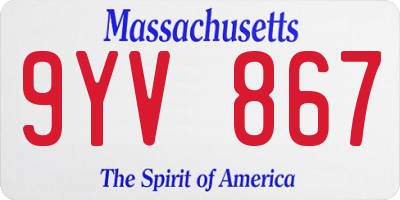 MA license plate 9YV867