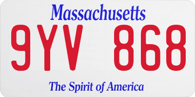 MA license plate 9YV868