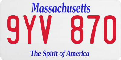 MA license plate 9YV870