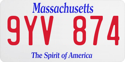 MA license plate 9YV874