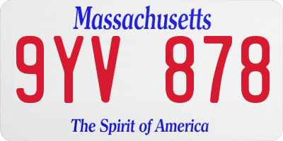 MA license plate 9YV878