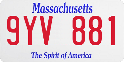 MA license plate 9YV881