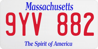 MA license plate 9YV882