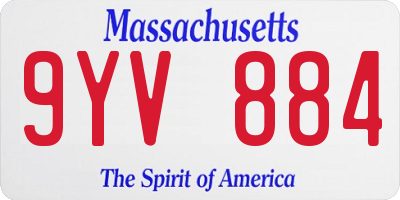 MA license plate 9YV884